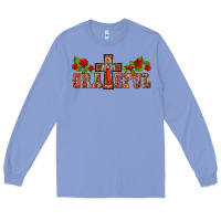 Colony Blue grateful guadalupe cross Long Sleeve Tee - BarkalooDesign