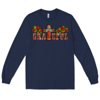 Navy grateful guadalupe cross Long Sleeve Tee - BarkalooDesign