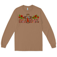 Toasted Coconut grateful guadalupe cross Long Sleeve Tee - BarkalooDesign