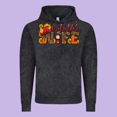 Firefighter Wife With Hat Sunflowers Vintage Hoodie Designed By Hra Design Shop