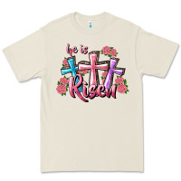 Bone He Is Risen Cross Premium Tee - RanaPortraitStore