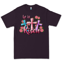 Plum He Is Risen Cross Premium Tee - RanaPortraitStore