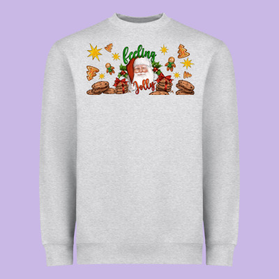 Christmas Feeling Jolly Santa Heavyweight Sweatshirt Designed By Artiststas