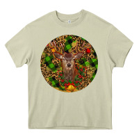 Mossy Christmas Reindeer Heavy Core Tee - RanaPortraitStore