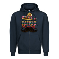 Navy adios bitchachos Zipper Hoodie - MaliasSmallBusiness
