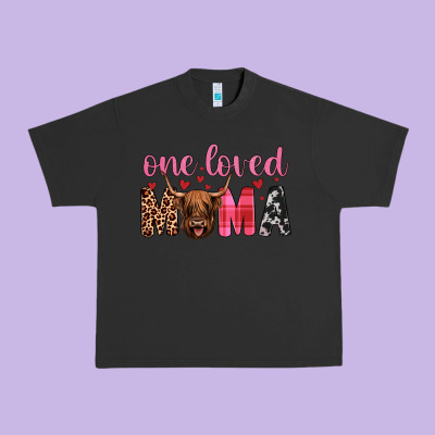 Highland Cow One Loved Mama Urban Heavy Tee Designed By Jahusdesignshop