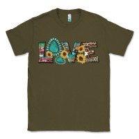 Army Green western gemstone sunflowers serape leopard turquoise love Classic Tee - Artiststas