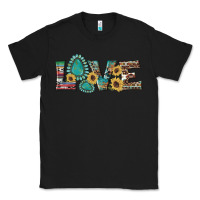Black western gemstone sunflowers serape leopard turquoise love Classic Tee - Artiststas