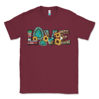 Burgundy western gemstone sunflowers serape leopard turquoise love Classic Tee - Artiststas