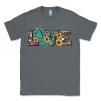 Charcoal Heather western gemstone sunflowers serape leopard turquoise love Classic Tee - Artiststas
