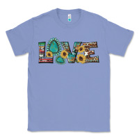 Colony Blue western gemstone sunflowers serape leopard turquoise love Classic Tee - Artiststas