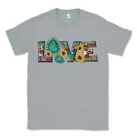 Heather Grey western gemstone sunflowers serape leopard turquoise love Classic Tee - Artiststas