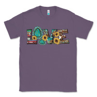 Lavender western gemstone sunflowers serape leopard turquoise love Classic Tee - Artiststas