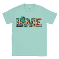 Seafoam western gemstone sunflowers serape leopard turquoise love Classic Tee - Artiststas