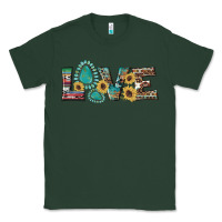 Sports Green western gemstone sunflowers serape leopard turquoise love Classic Tee - Artiststas