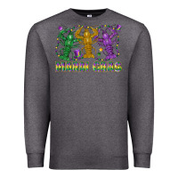 Charcoal Heather mardi gras crawfish Premium Sweatshirt - LillyAllenDesigns