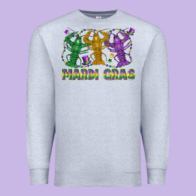 Mardi Gras Crawfish Premium Sweatshirt Designed By Lillyallendesigns