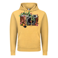 Vintage Mustard floral eucalyptus film roll vintage camera Vintage Hoodie - FaDigitalArtStudio