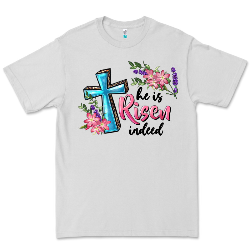 He Is Risen Indeed Cross And Flowers Premium Tee by RanaPortraitStore | Teevron