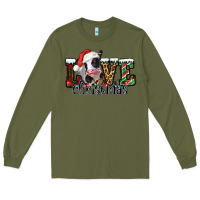 Army Green love Christmas cow Long Sleeve Tee - Jasminsmagicworld