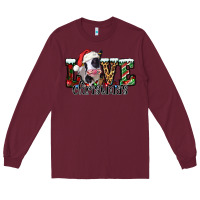 Burgundy love Christmas cow Long Sleeve Tee - Jasminsmagicworld