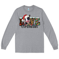 Heather Grey love Christmas cow Long Sleeve Tee - Jasminsmagicworld