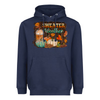 Navy sweater weather Heavyweight Hoodie - BundleAndBundleShop
