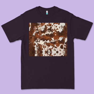 Brown Cowhide Premium Tee Designed By Barkaloodesign