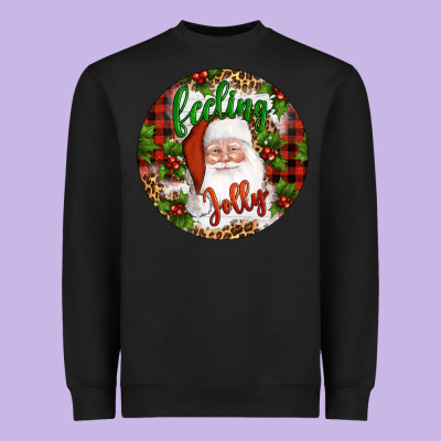 Christmas Feeling Jolly Santa Heavyweight Sweatshirt Designed By Artiststas