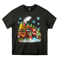 Asphalt christmas santa and friends train Heavy Core Tee - Zillion Design Studio