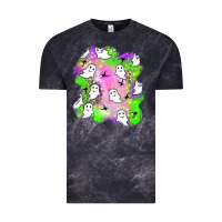 Cloud Black ghost halloween patch Vintage Tee - BundleAndBundleShop