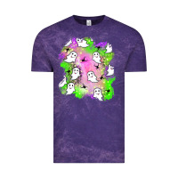 Cloud Purple ghost halloween patch Vintage Tee - BundleAndBundleShop