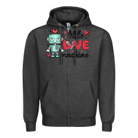 Charcoal Heather little love machine Zipper Hoodie - MaliasSmallBusiness