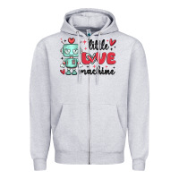 Heather Grey little love machine Zipper Hoodie - MaliasSmallBusiness