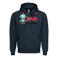 Navy little love machine Zipper Hoodie - MaliasSmallBusiness