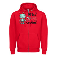 Red little love machine Zipper Hoodie - MaliasSmallBusiness