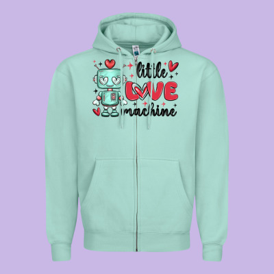 Little Love Machine Zipper Hoodie Designed By Maliassmallbusiness