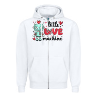 White little love machine Zipper Hoodie - MaliasSmallBusiness