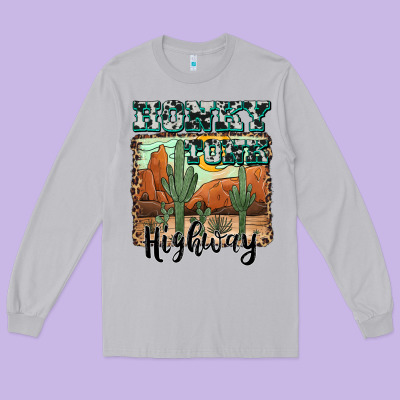 Honky Tonk Highway Long Sleeve Tee Designed By Adodesignshop