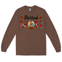 Chestnut blessed mom lady of guadalupe Long Sleeve Tee - BarkalooDesign