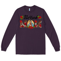 Plum blessed mom lady of guadalupe Long Sleeve Tee - BarkalooDesign