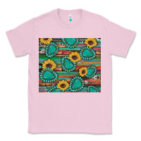 Bubblegum Pink western gemstone sunflowers serape cowhide glitter wooden Classic Tee - Artiststas
