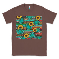 Chestnut western gemstone sunflowers serape cowhide glitter wooden Classic Tee - Artiststas