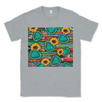 Heather Grey western gemstone sunflowers serape cowhide glitter wooden Classic Tee - Artiststas