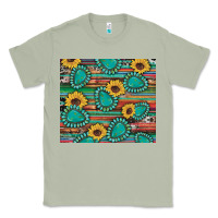 Matcha western gemstone sunflowers serape cowhide glitter wooden Classic Tee - Artiststas