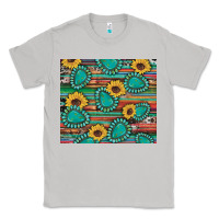 Moon Dust western gemstone sunflowers serape cowhide glitter wooden Classic Tee - Artiststas
