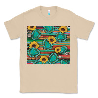 Mushroom western gemstone sunflowers serape cowhide glitter wooden Classic Tee - Artiststas