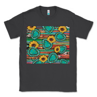 Smoke western gemstone sunflowers serape cowhide glitter wooden Classic Tee - Artiststas