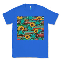 True Royal western gemstone sunflowers serape cowhide glitter wooden Classic Tee - Artiststas