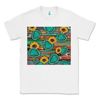 White western gemstone sunflowers serape cowhide glitter wooden Classic Tee - Artiststas